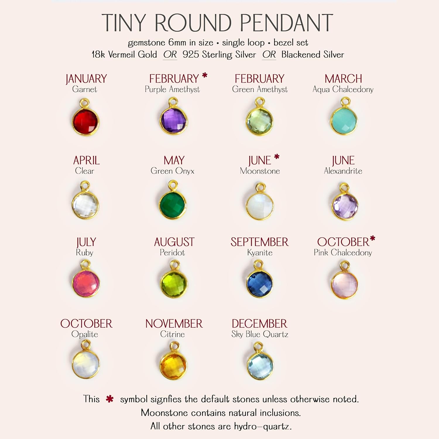 Danique Jewelry Custom Grandmother Pendant Necklace with Hers, the Kids, and Grandkids birthstones, Mother's Day gift for Grandma [RDCS-L/M/S]