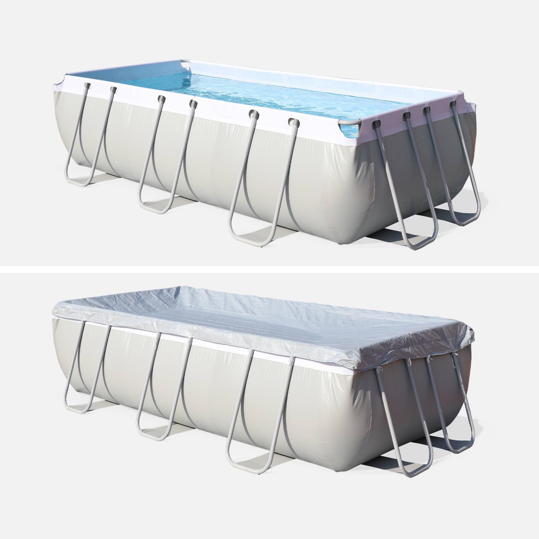 Piscine Tubulaire Hors-sol Alice's Garden 4x2 M - Hauteur 99 Cm - Kit Complet Avec Filtre, Bâche, Tapis, échelle