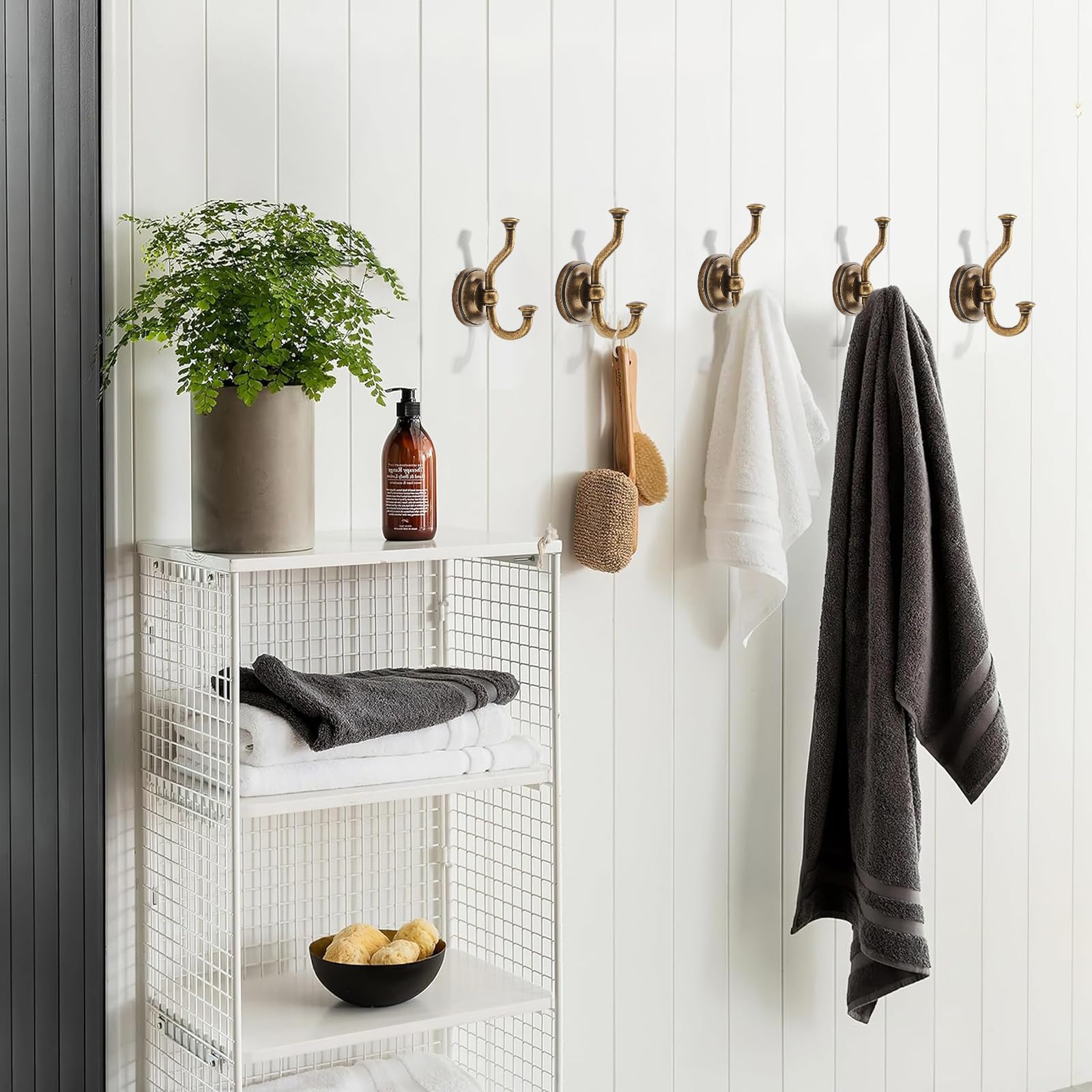 KHTUMEWARE-KH318 Antique English Brass Coat/Robe Hooks in Antique English Brass — KHTUMEWARE
