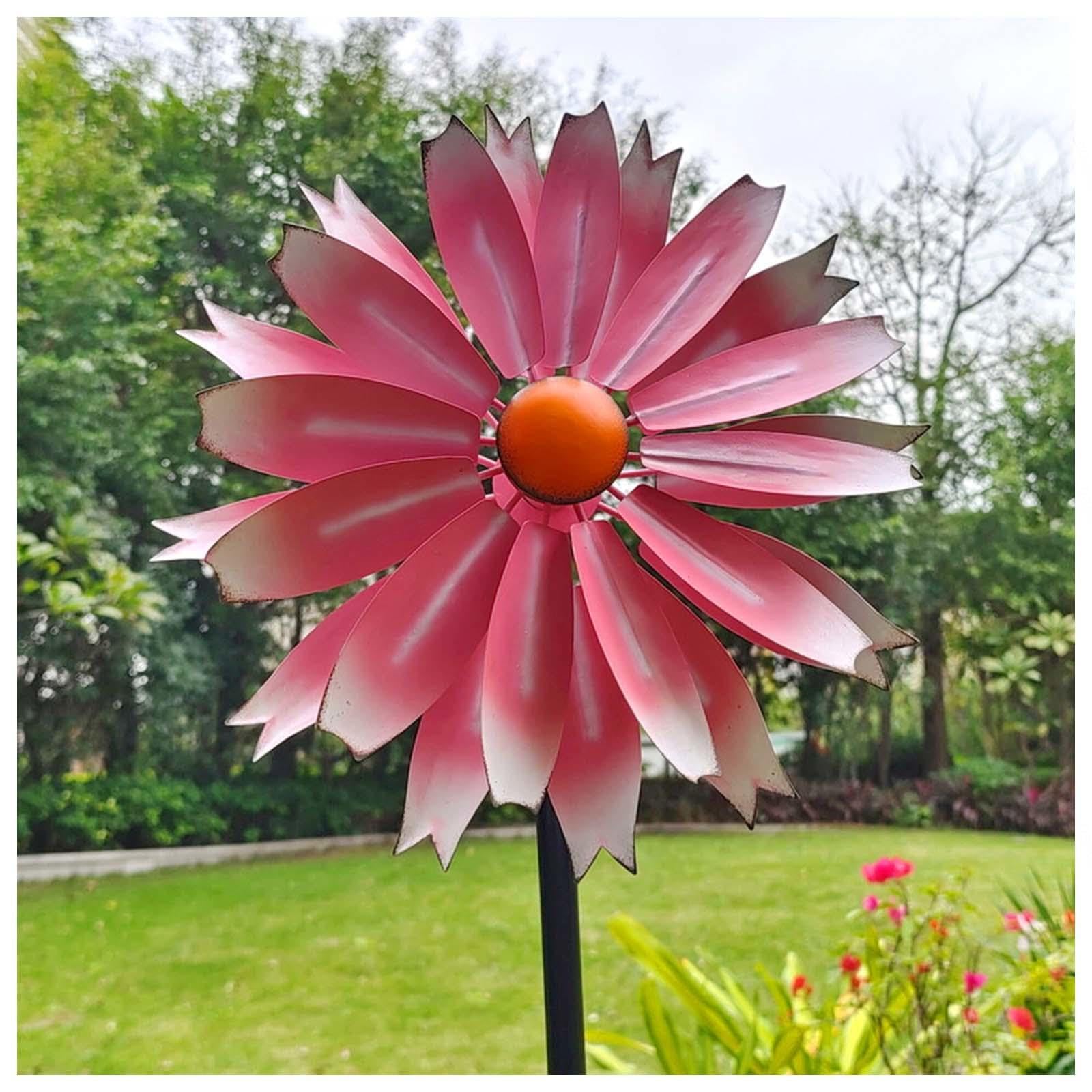 Windrad 149cm Groß Windrad Garten Groß XXL WindräDer Aus Metall Wetterfestes Gartendeko,Pink