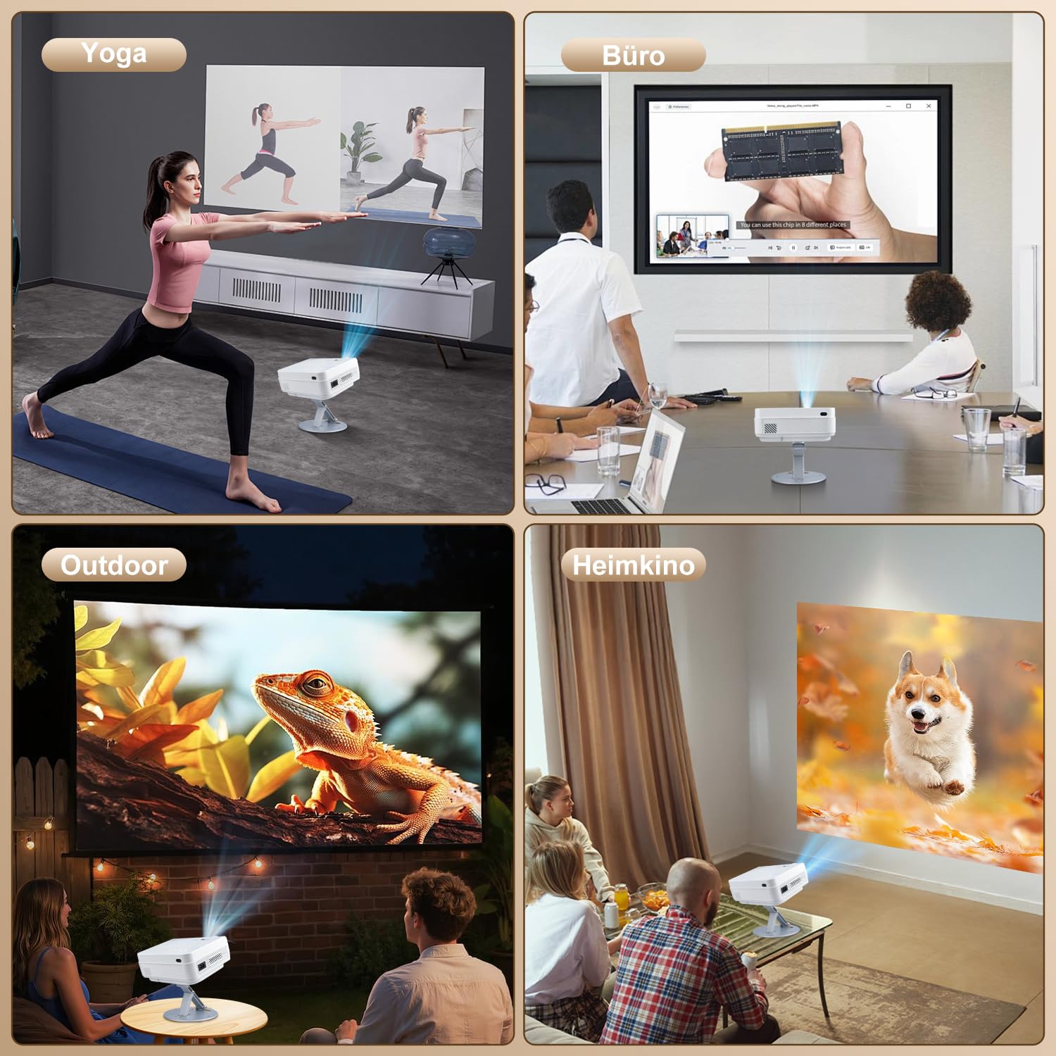 Eroshoo Beamer Halterung Ultrakompakt 180° Drehbar Faltbare Beamer Wandhalterung mit 1/4 Zoll Universalschraube Mini Beamer Ständer für Heimkino, Spielzimmer und Büro