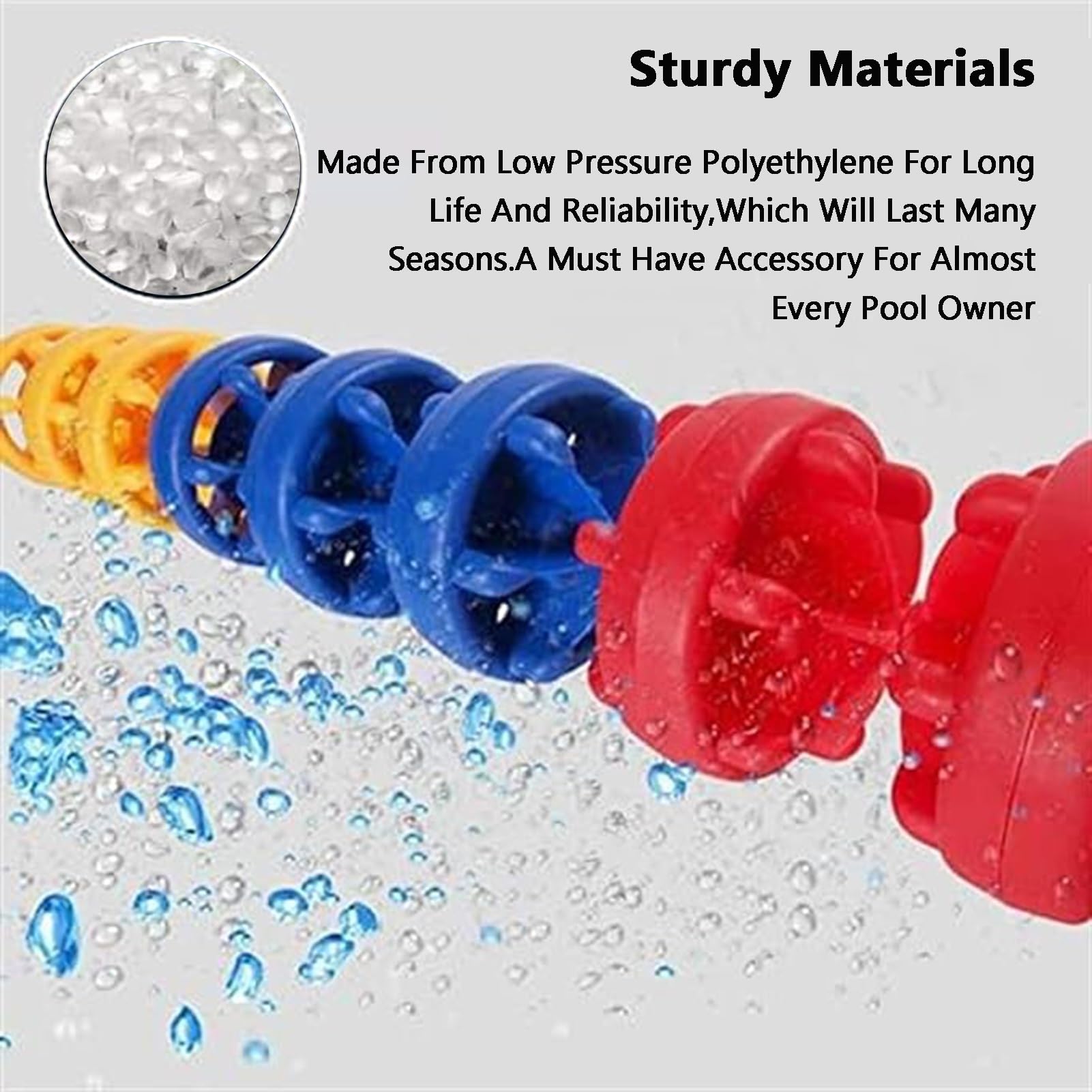 Generico Kit di Recinzione di Sicurezza per divisori di corsia per Piscina, Corda in Nylon da 39,4 Piedi con Boe e Ganci, divisorio per Piscina Resistente per Maggiore Sicurezza e organizzazione