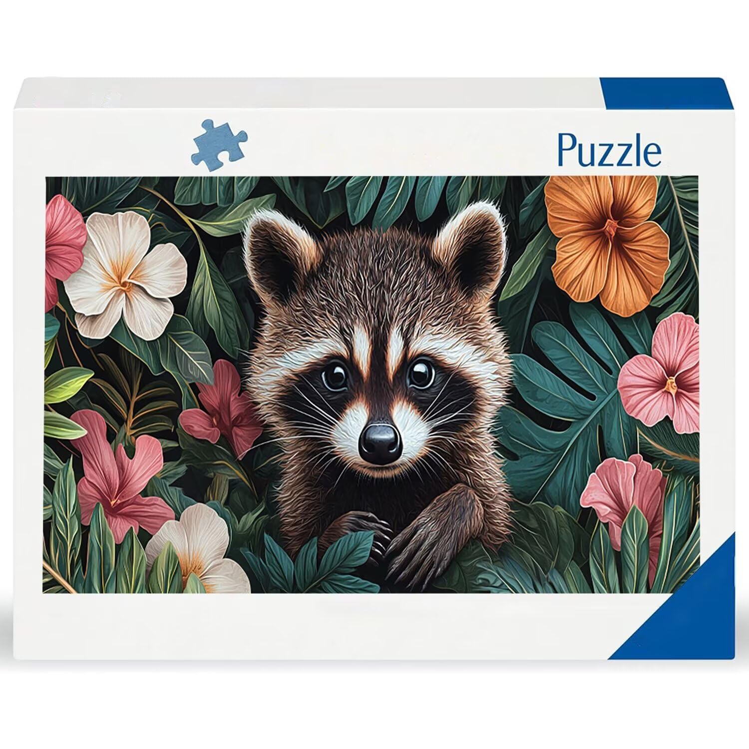 Puzzle dla dorosłych 1100 elementów, puzzle szop pracz kwiaty, dla dorosłych klasyczne puzzle i od 14 lat junior, rodzinne puzzle rozrywka w domu prezent 87x42cm l-509