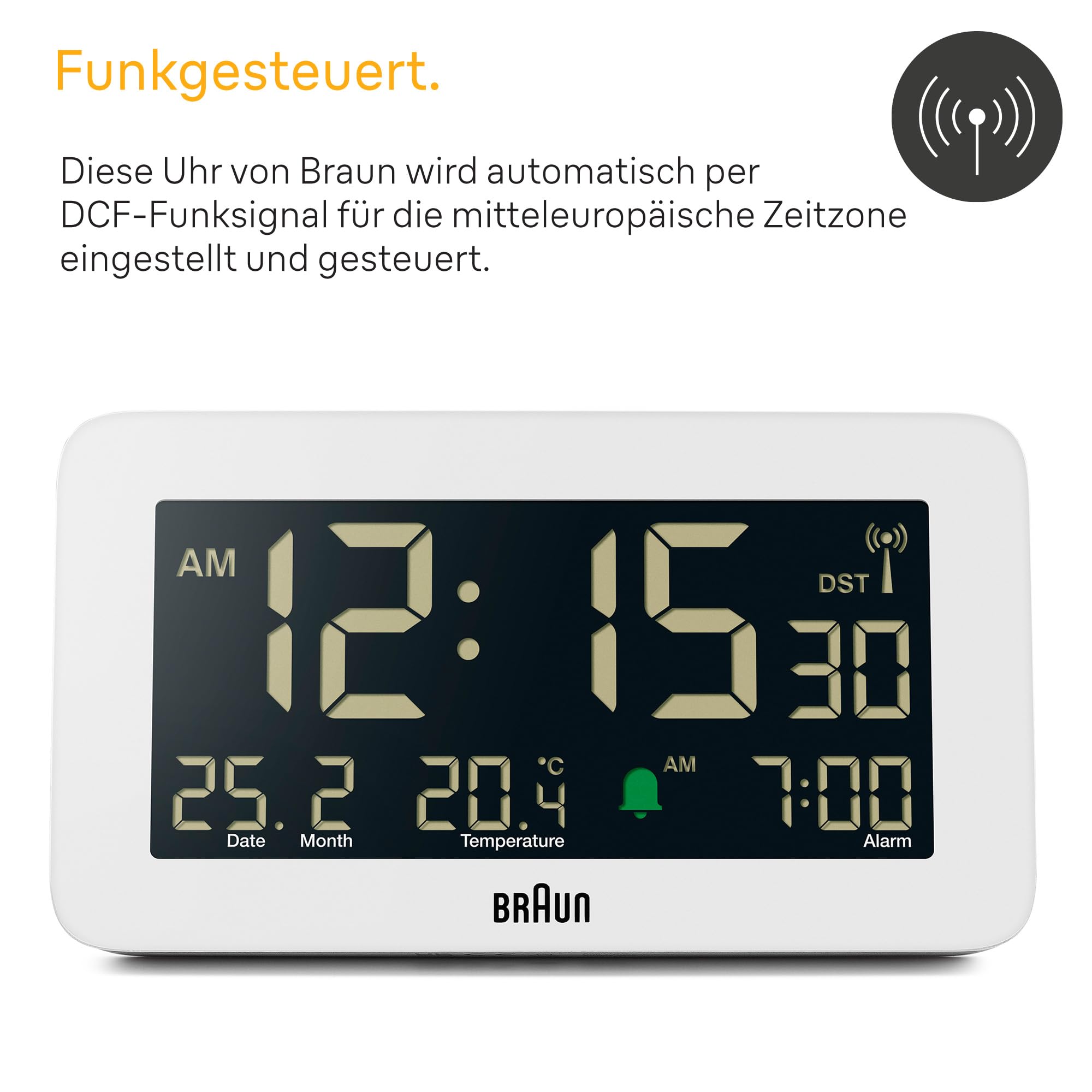 Braun Clock digital Wecker BC10W-DCF