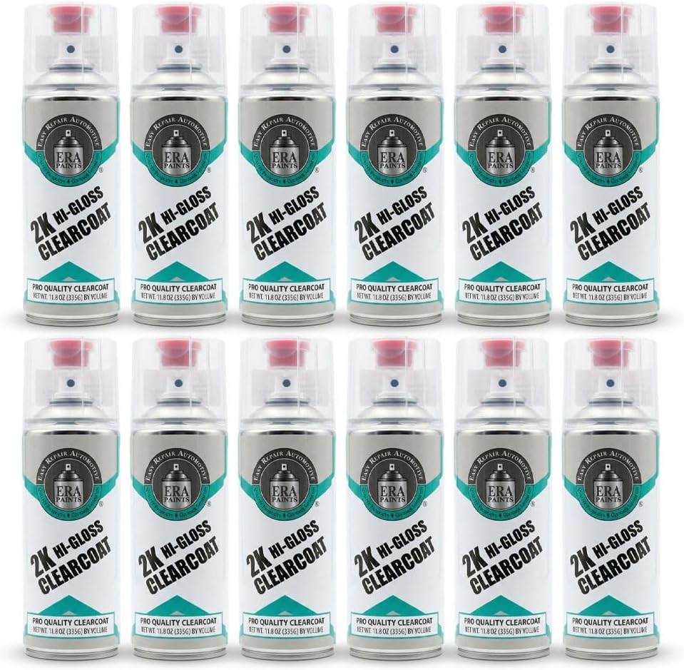 2K High Gloss Clear Coat Spray/Aerosol Can – Professional Quality & Finish - Easy to Use – Best Value (12 Spray Can)