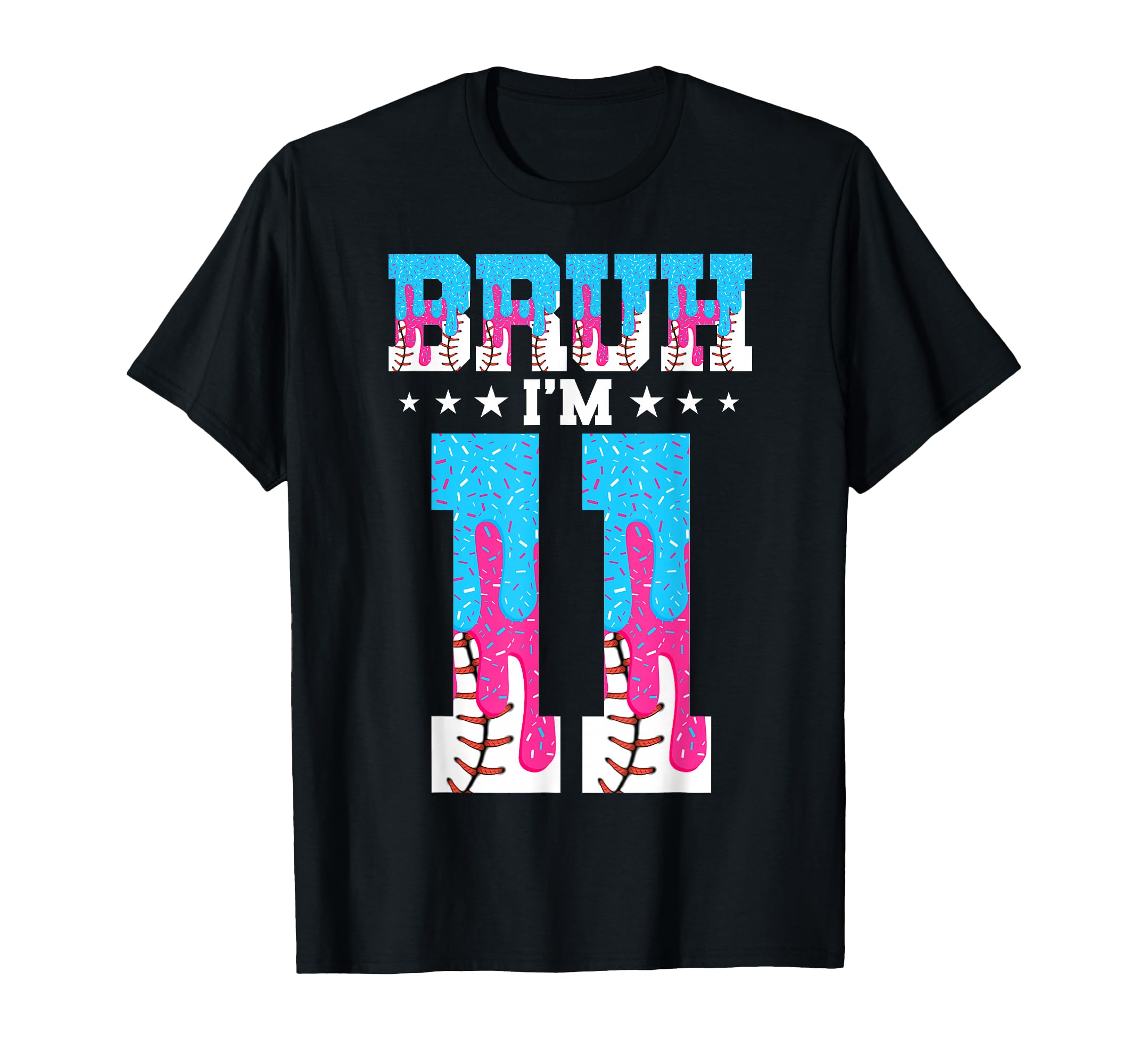 Bruh 11th Birthday Boy Baseball Ice Cream Drip 11 Year Old T-Shirt