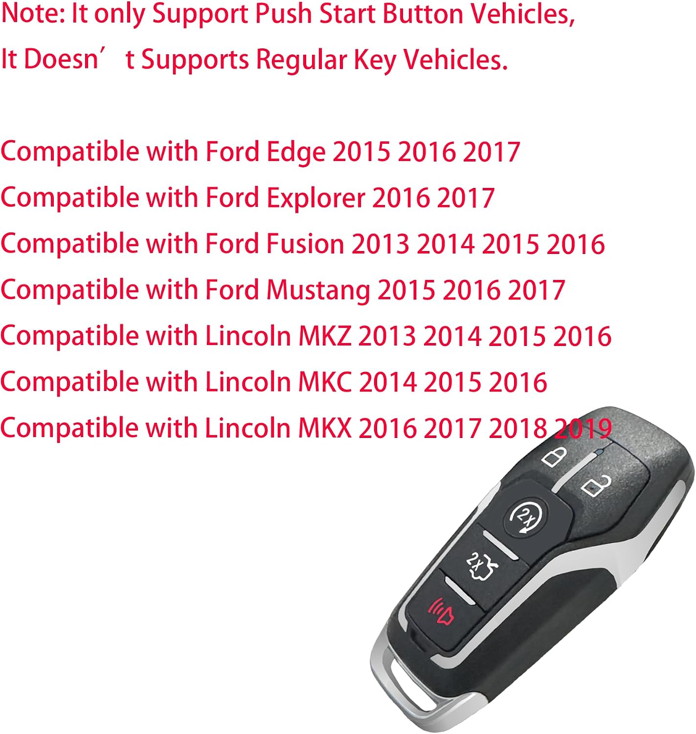 Keyless Entry Remote F ord Edge Mustang 2015-2017 Explorer 2016-2017 Fusion Titanium Lincoln MKZ MKC 2014-2016 MKX 2016-2018 2019 Car Keyless Entry Remote Control(FCC:M3N-A2C31243300)
