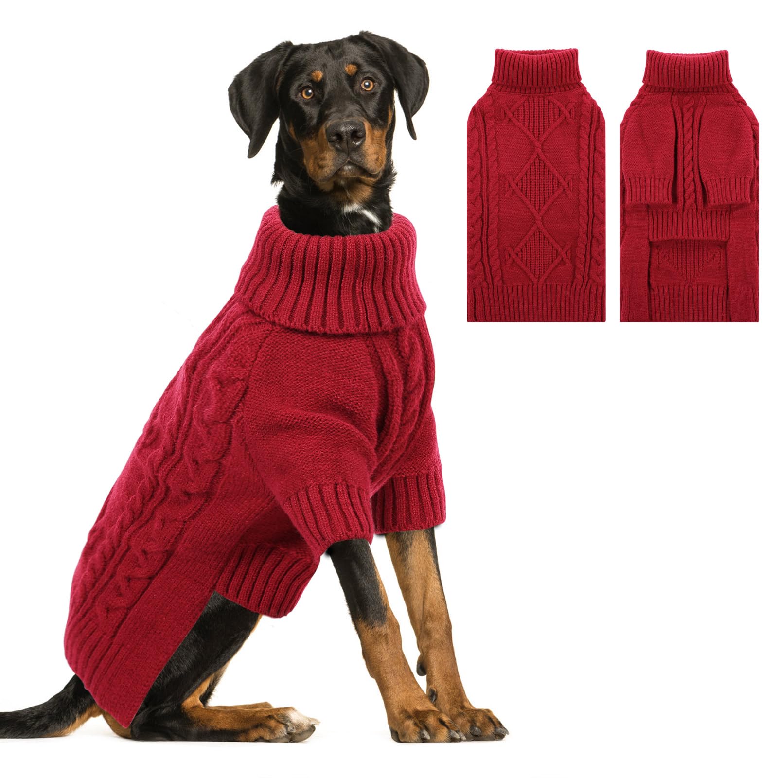 ASENKU Thermal Turtleneck Dog Sweater 5XL
