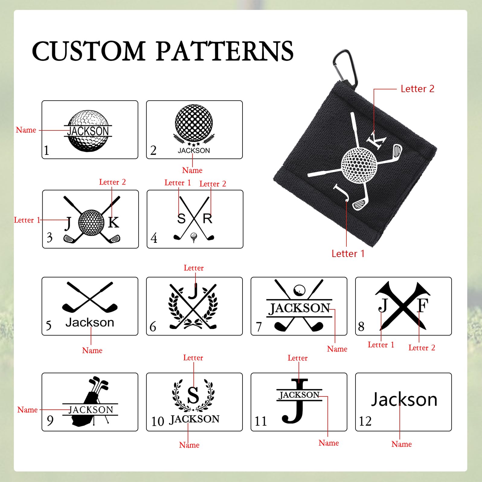 Golf Towel Gifts for Men, Golf Fan Accessories, Stocking Stuffers, White Elephant Gifts, Funny Golf Towels for Birthday Valentines Day Gift Fathers Day (Black)