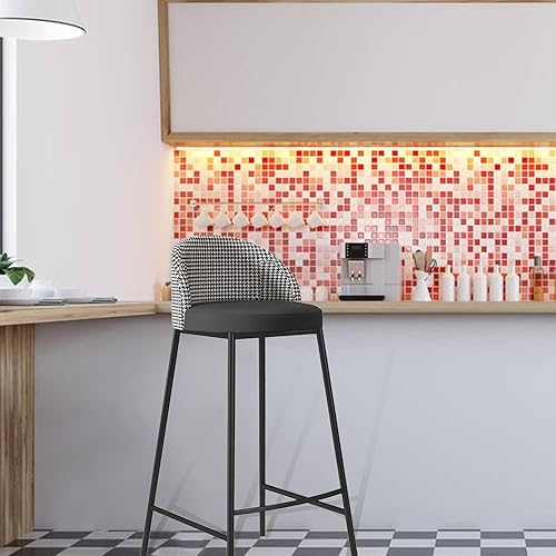 Miniatura 4 de Taburete de bar moderno tapizado con respaldo y pies, piel sintética, cojín grueso, Patas de Metal resistentes, altura de mostrador, para cocina,
