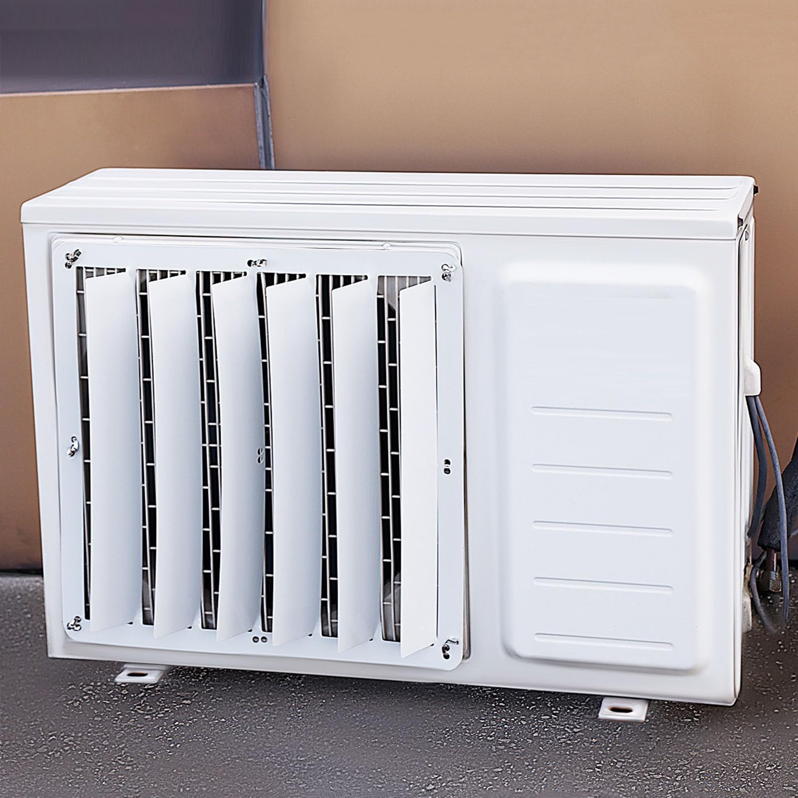 Copertura universale per esterni AC Defender – Griglia deflettore in acciaio inox per compressore e condensatore, protezione antivento 50 x 50 cm, unità anti-diretta resistente alle intemperie