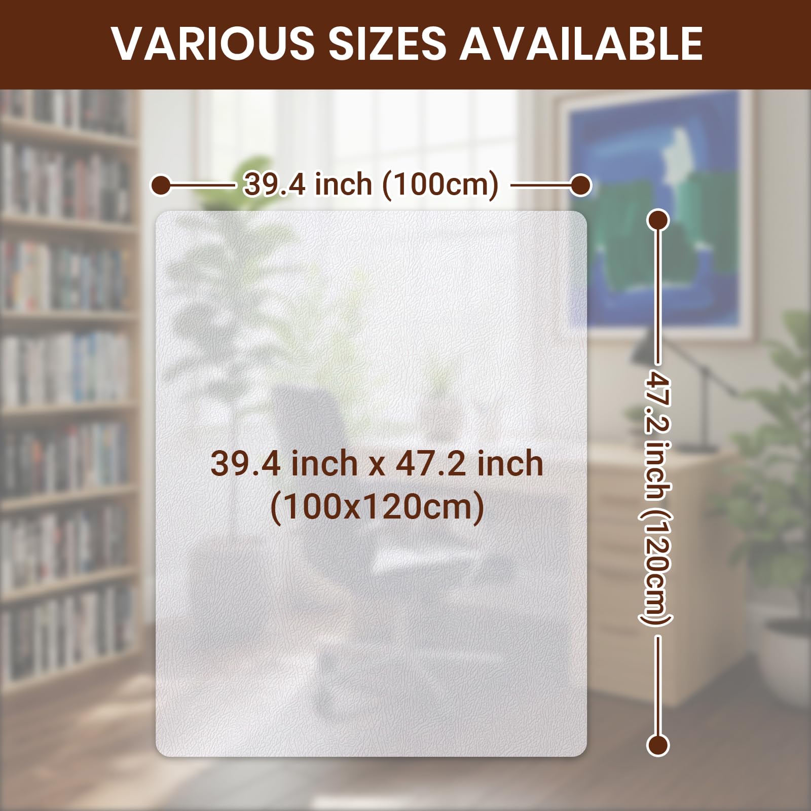 COSYLAND Mata Ochronna Pod Krzesło Biurowe Przezroczysta 100x120 cm – Antypoślizgowa Podkładka na Twarde Podłogi, Podkładka Pod Krzesło Biurowe Przezroczysta, Nieodpowiednia dla Wykładzin