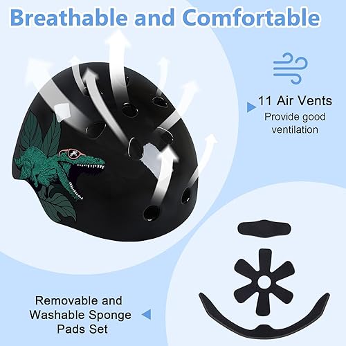 Miniatura 63 de Bienbee - Casco para niños pequeños, casco de patineta para bicicleta, equilibrio, bicicleta, scooter, para niñas y niños de 1-3-5-8-14 años