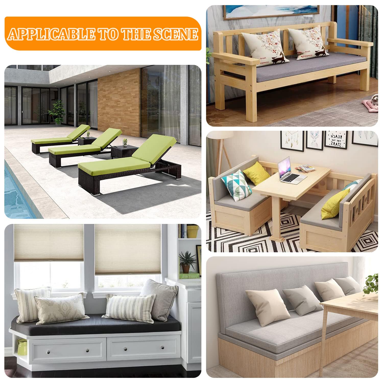 Coussin De Banc Personnalisable Intérieur/extérieur – Mousse Mémoire De Forme, Tissu Résistant, Fond Antidérapant