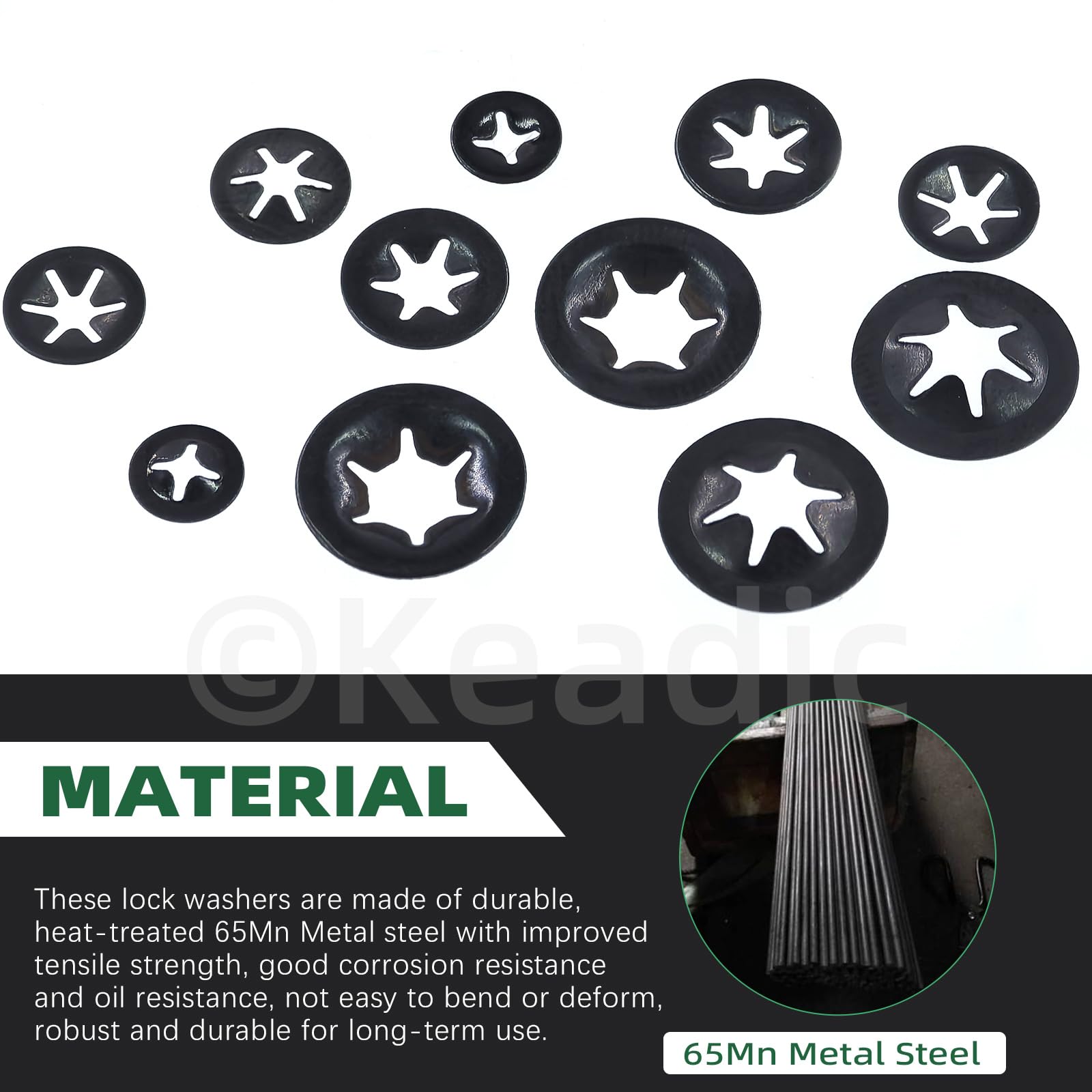 Keadic 350Pcs M2 M2.5 M3 M4 M5 M6 M8 M10 M12 Internal Tooth Star lock Washers Assortment Set - Image 4