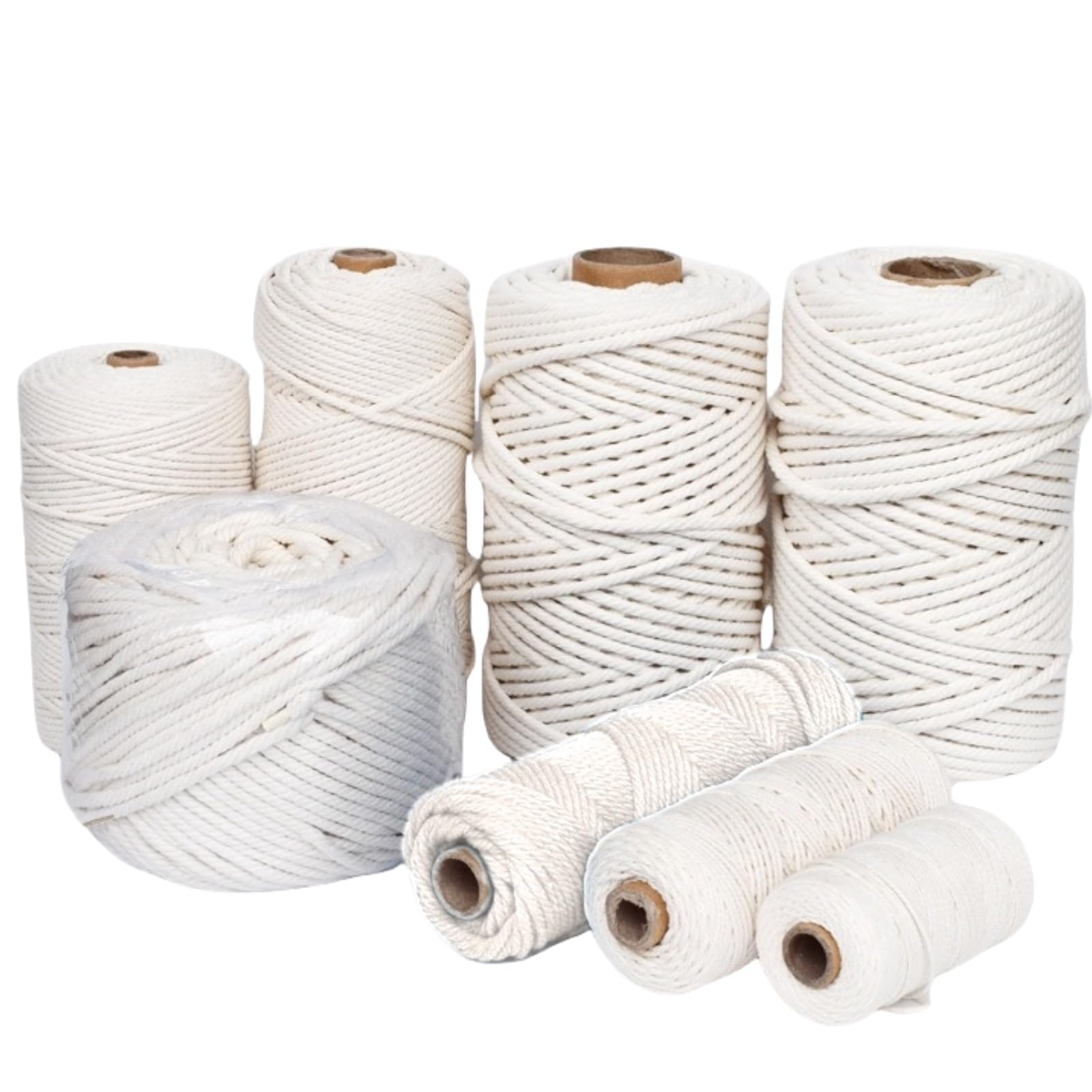 1 cuerda de algodón, hilo de macramé de 1-10 mm, 50/200 metros, 1 rollo de cuerda de algodón para manualidades, plantas colgantes, manualidades, punto bohemio, decoración para colgar en la