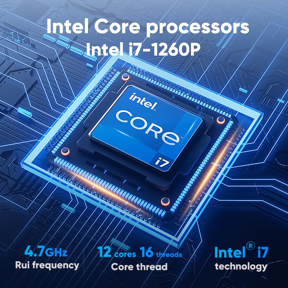 Mini PC Windows 11, 12th Gen Intel i7-1260P Mini Desktop Computer