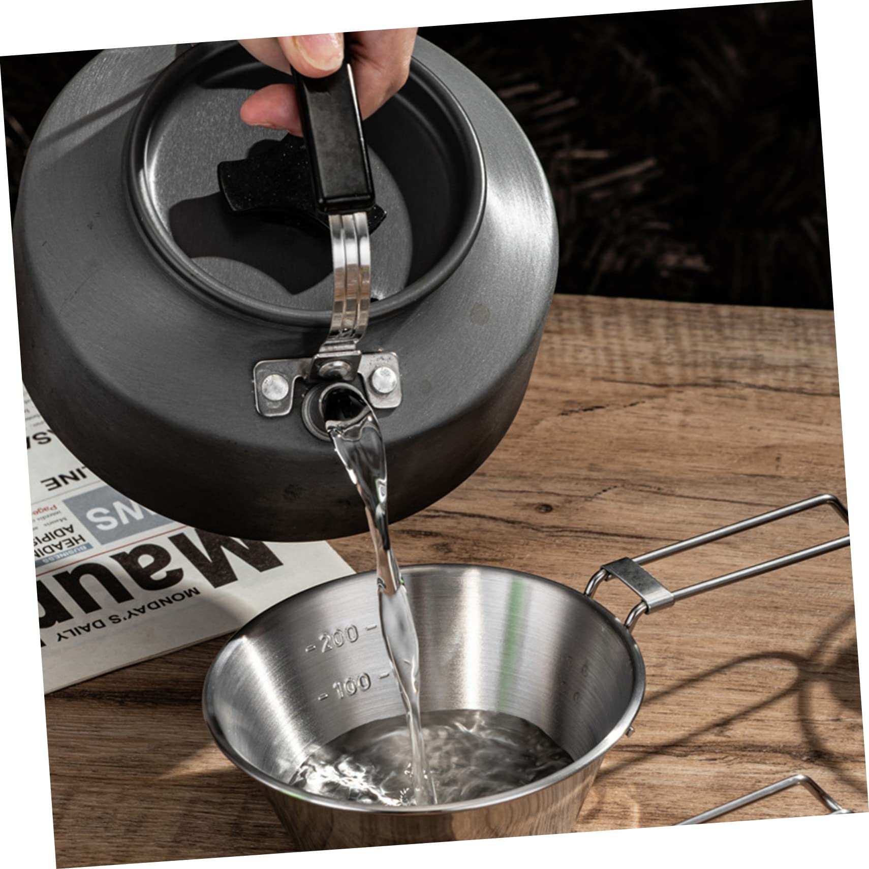 3 Stück Camping Schüssel aus 304 Edelstahl 500ml mit Skala Leicht und Kompakt Japanische Schalen für Outdoor Camping