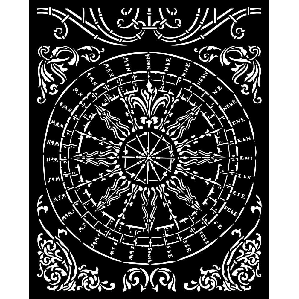 Stamperia International KFT Stamperia 20 x 25 cm Thick Stencil Sir Vagabond in Fantasy World Round, Cream, 7.9 x 9.8 in