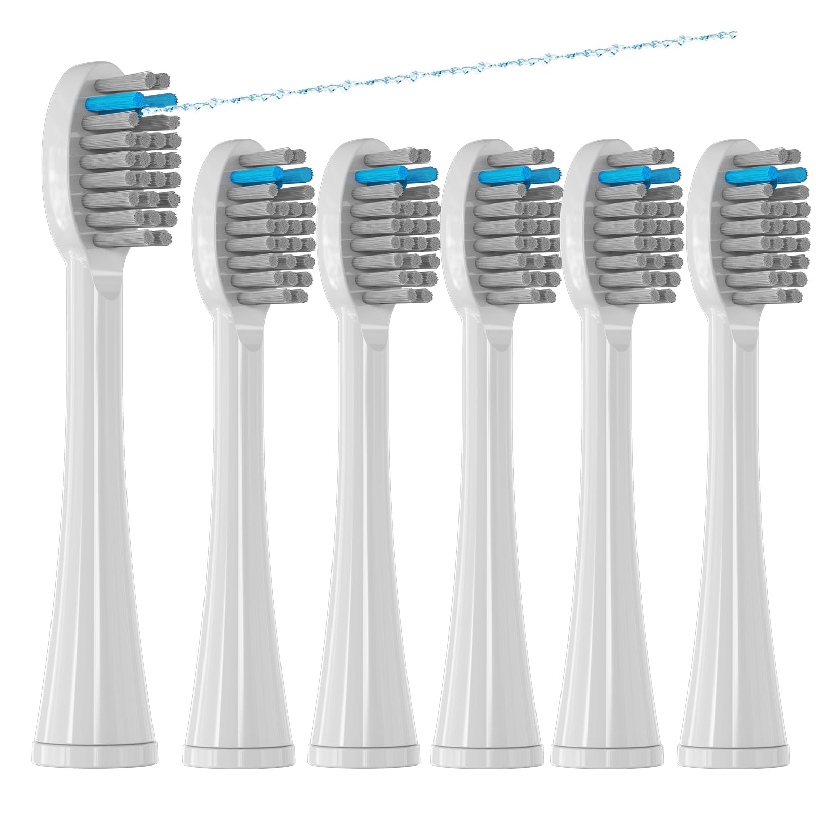 Replacement Flossing Toothbrush Heads(6-pc) Fit for Waterpik Sonic Fusion 2.0 SF-01, SF-02, SF03 & SF-04 Tooth Brush Refill Pisonicleara