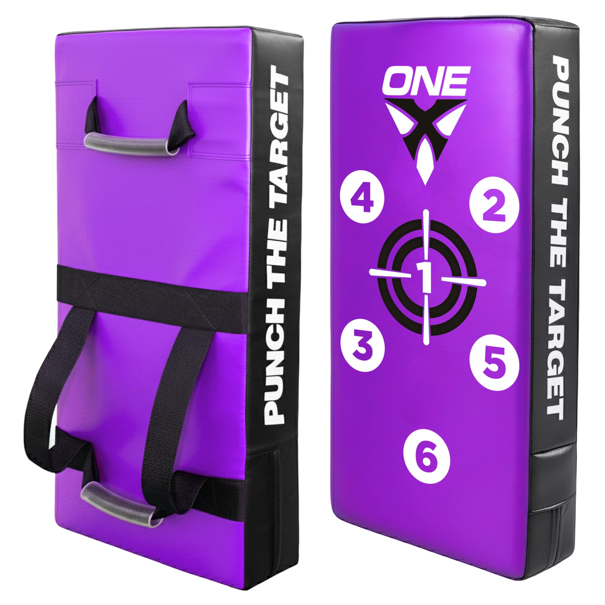 ONEX Kick Strike Shield for Kickboxing Training Stright Muay Thai Kicking Pad, Strike Body Shield Great for MMA, Martial Arts, Karate Workout (PURPLE STRIGHT)