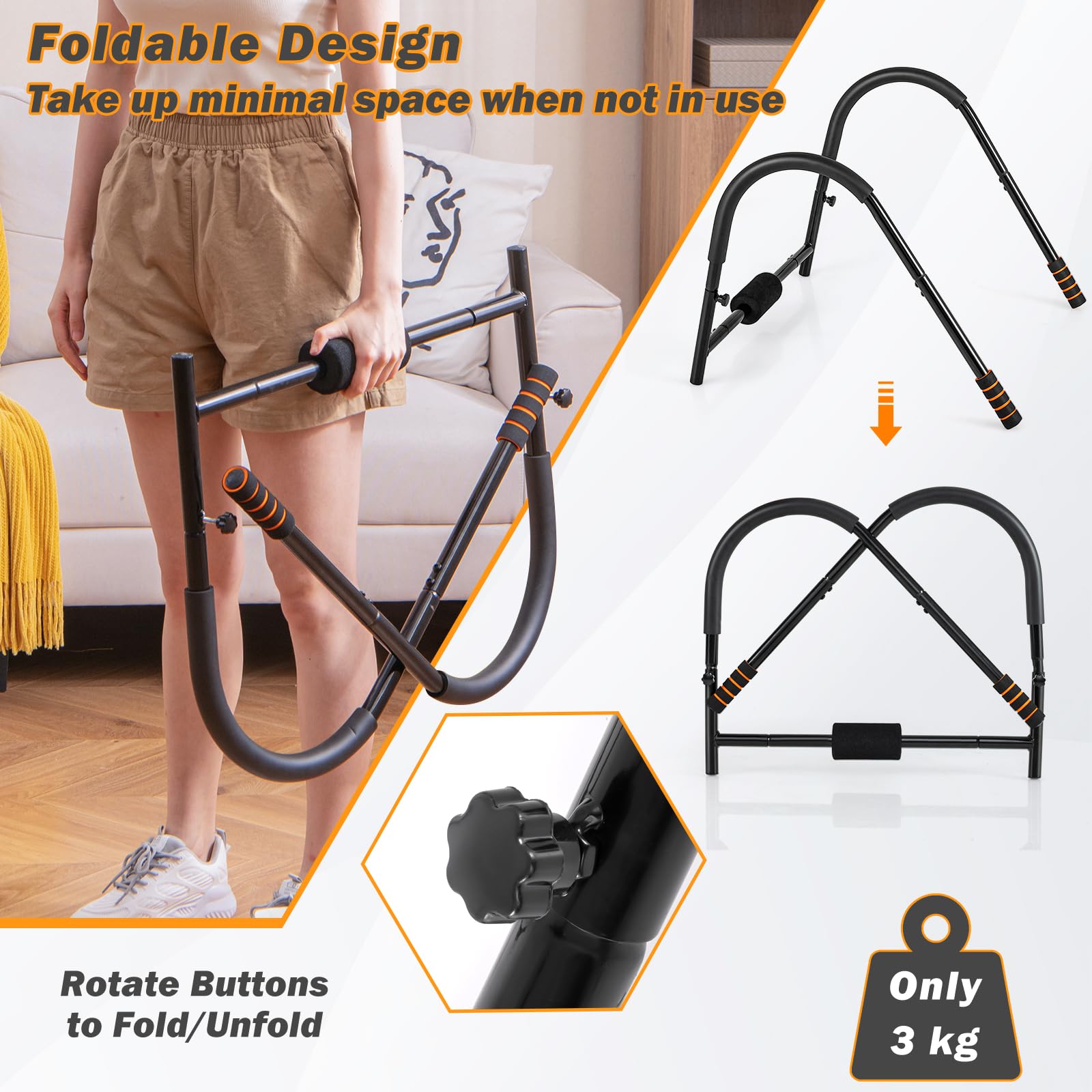 Ruota Addominale Con Rimbalzo Automatico - Allenatore Addome E Core, Doppia Ruota Antiscivolo - Foto 12