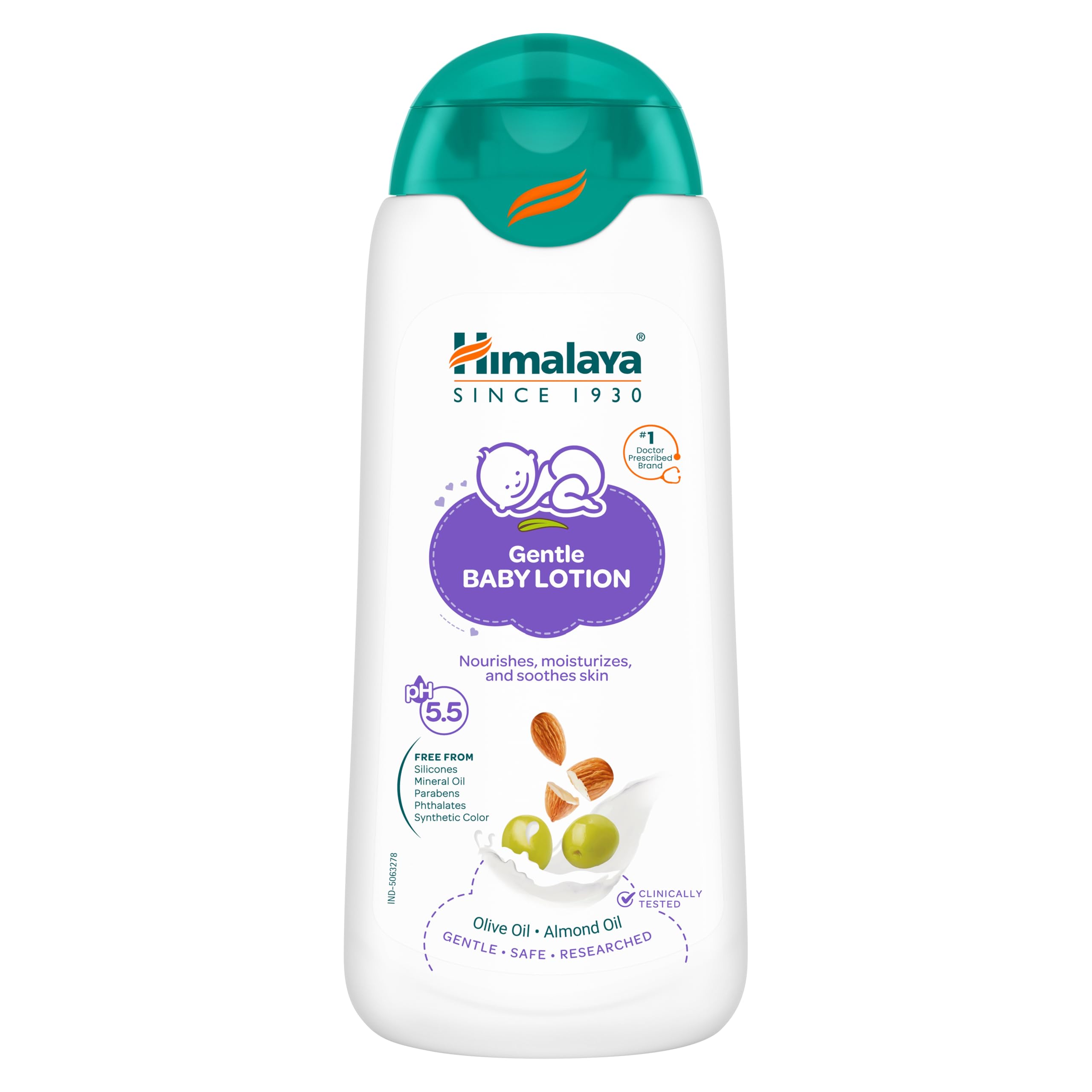 Himalaya Gentle Baby Lotion 100ml with Almond Oil, Olive Oil & Giloy | pH 5.5 | No. 1 Doctor Recommended Baby Lotion | Hypoallergenic | Nourishing Baby Moisturizer for All Skin Types