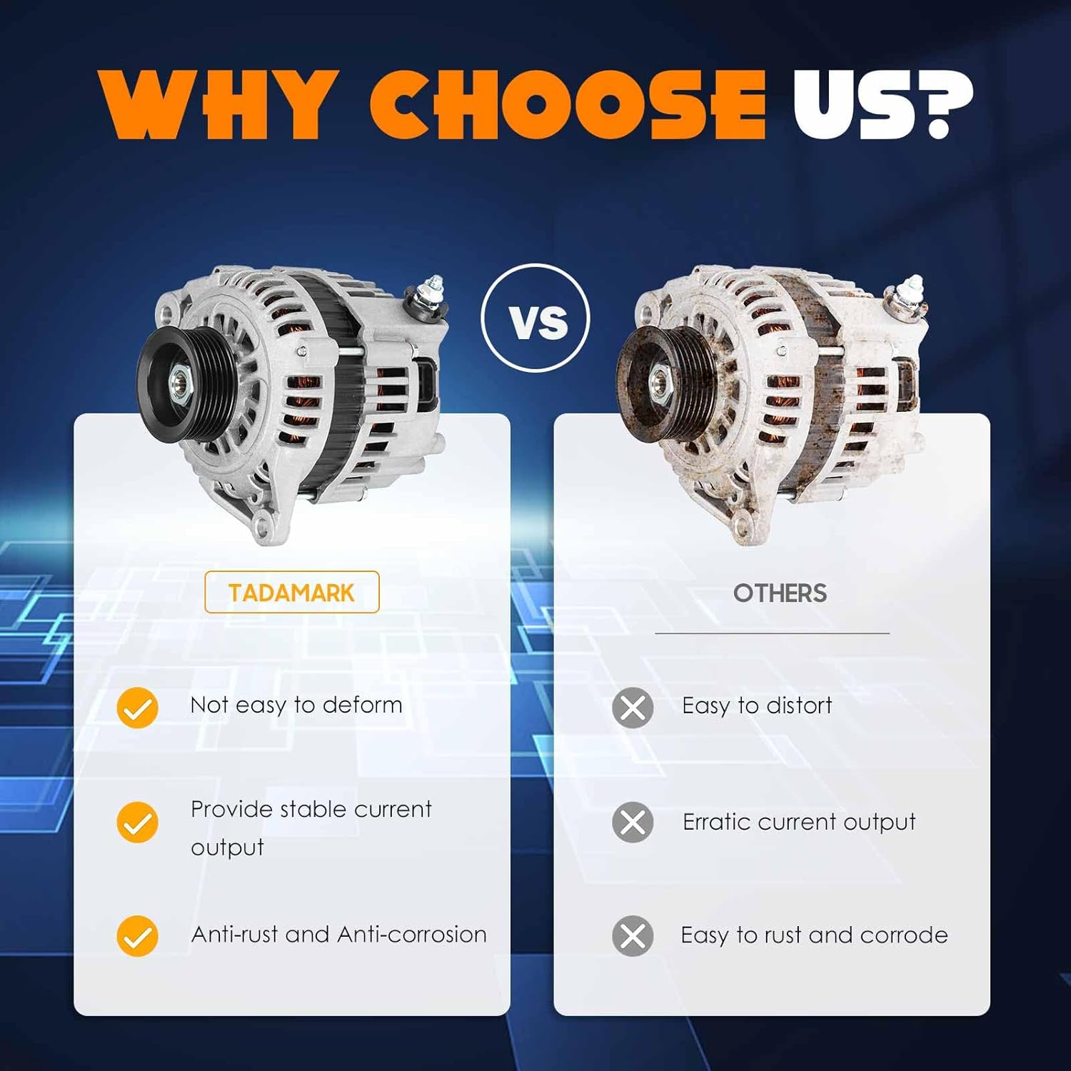 Alternator 3.3L 3.3 Fit for 97-00 Nissan Pathfinder 1997 1998 1999 2000 3.3L 3.3, 113375, LR190-737, LR190-737B, LR190-737E, LR190-737F, 400-44031, 13713, 23100-0W001, 23100-0W002, 23100-0W003