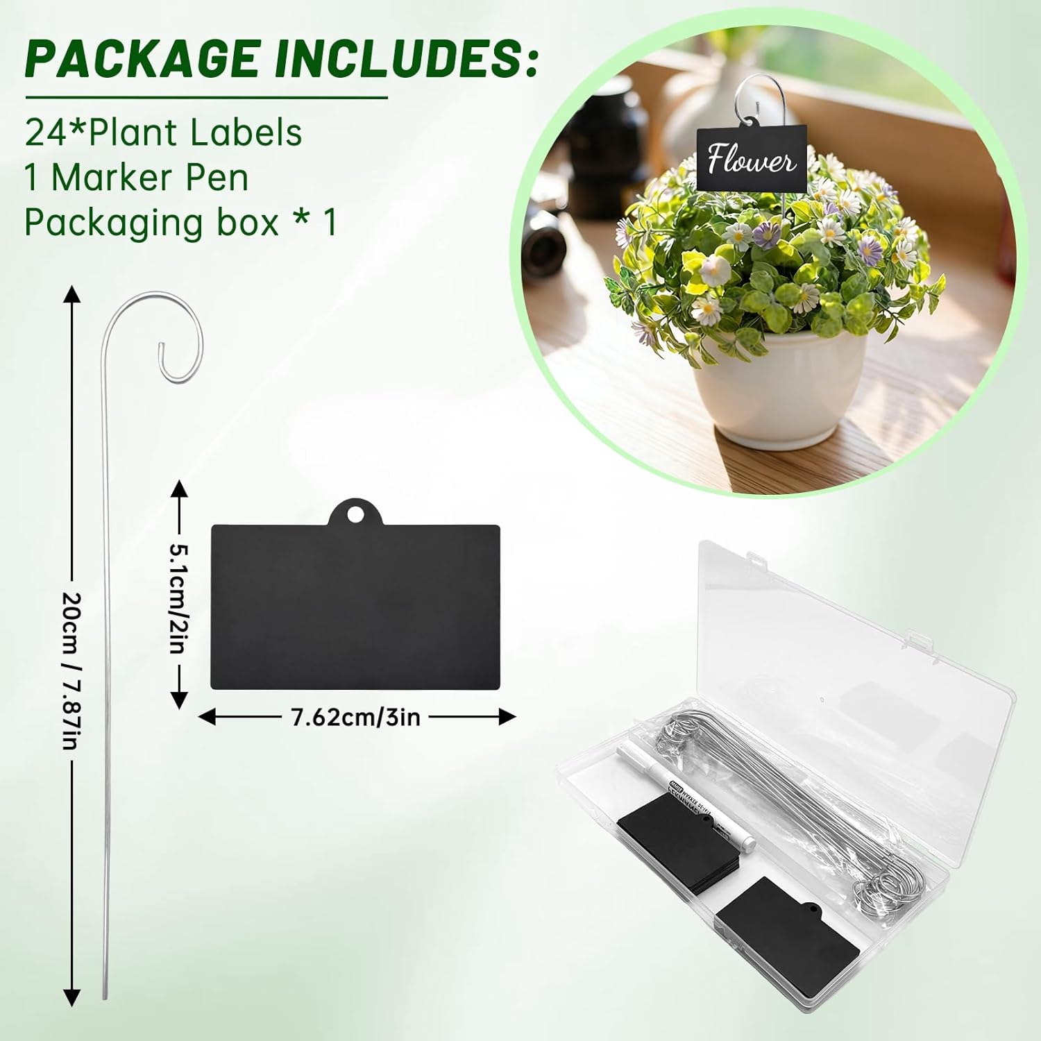 Plant Labels,24 Pcs Acrylic Plant Tags Stakes with Pen,Plant Markers,Weatherproof Garden Markers,Reusable Planting Gardening Labels,for Outdoor Garden Potted Plants,Seed,Flowers, Fruit and Vegetable - Image 7