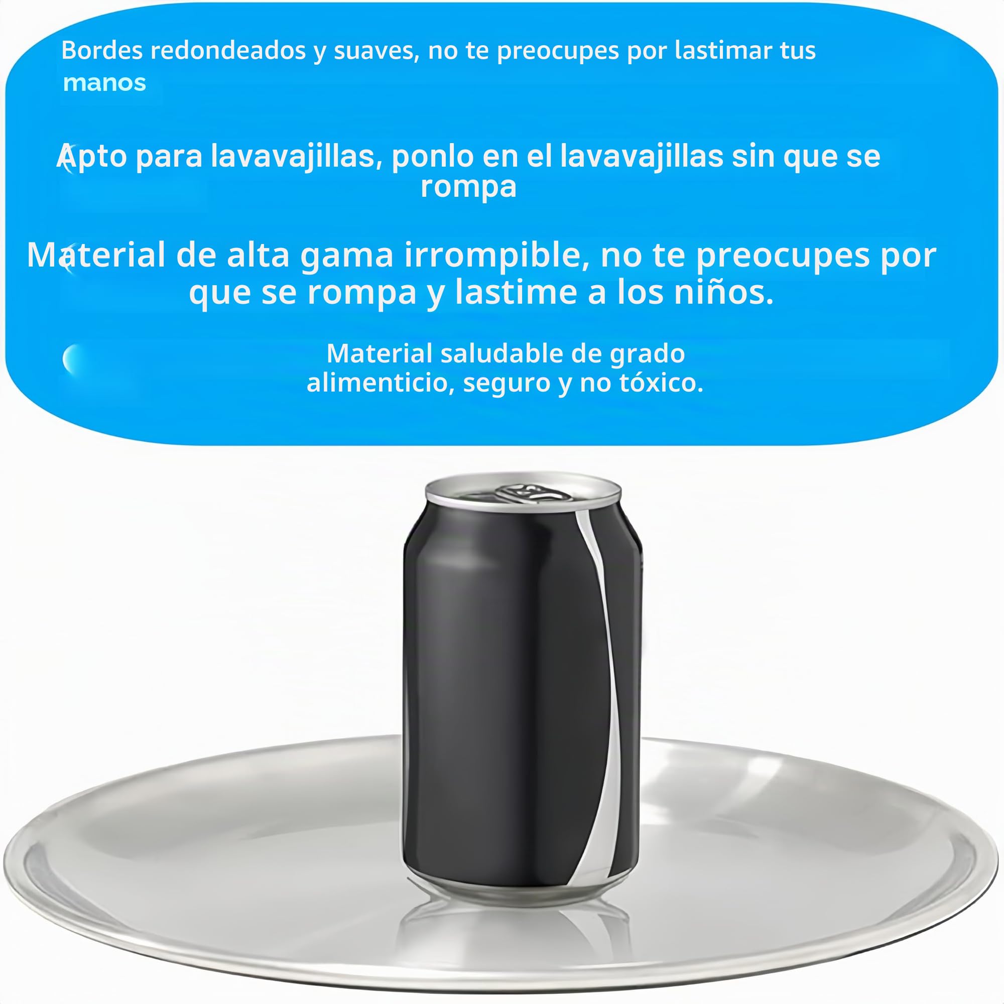 5 Vajillas Redondas de Acero Inoxidable para Acampar, Diámetro 20 cm × 3/17 cm × 2