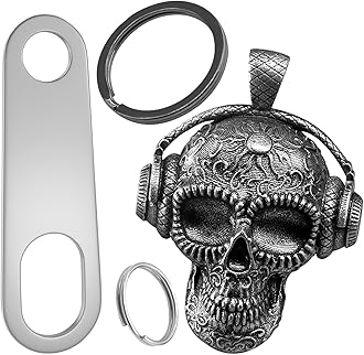 Motorcycle Guardian Luck Bell Rock Skull Biker Gremlin Bell Car Key Chain Ring Accessories with Motorcycle Bell Hanger