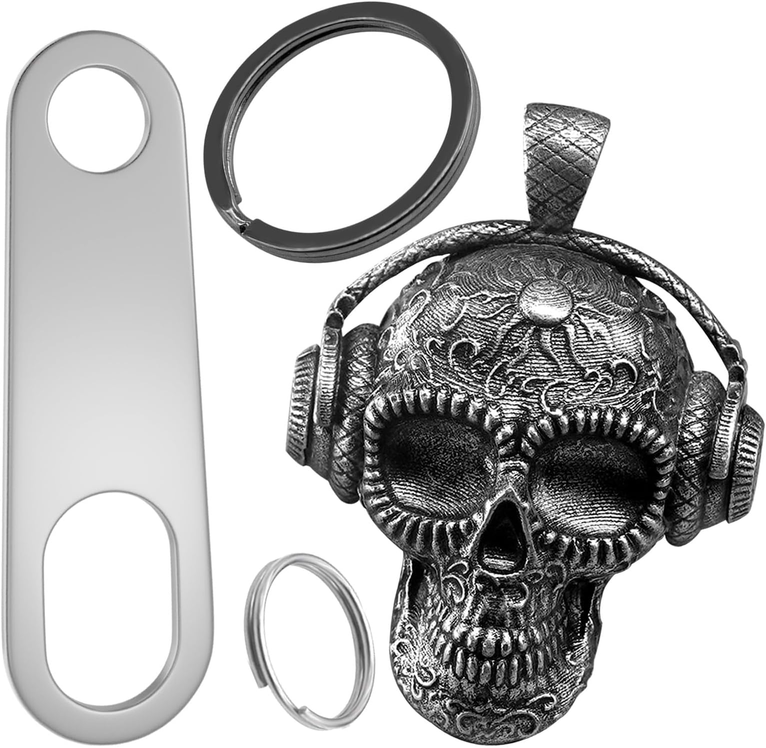Motorcycle Guardian Luck Bell Rock Skull Biker Gremlin Bell Car Key Chain Ring Accessories with Motorcycle Bell Hanger