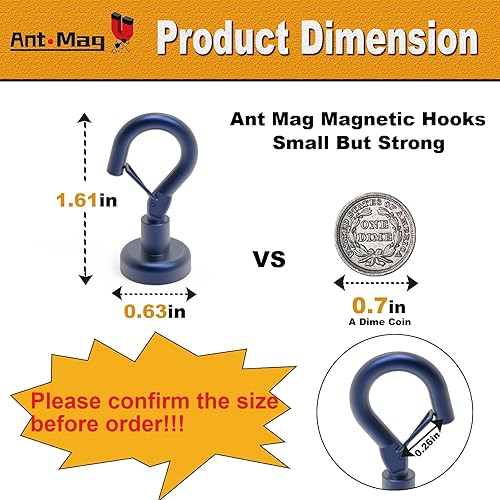 Miniatura 2 de Ant Mag Ganchos magnéticos fuertes de 100 libras + fuerza de tracción de neodimio ganchos perchas resistentes utilizados para el hogar cocina