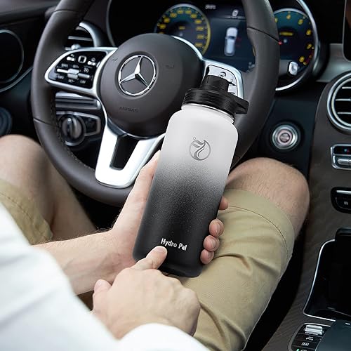 Miniatura 6 de Botellas de agua aisladas de 32 onzas  25 onzas con 2 tapas a prueba de fugas (tapa de boquilla y tapa de pajilla), botella de agua deportiva de