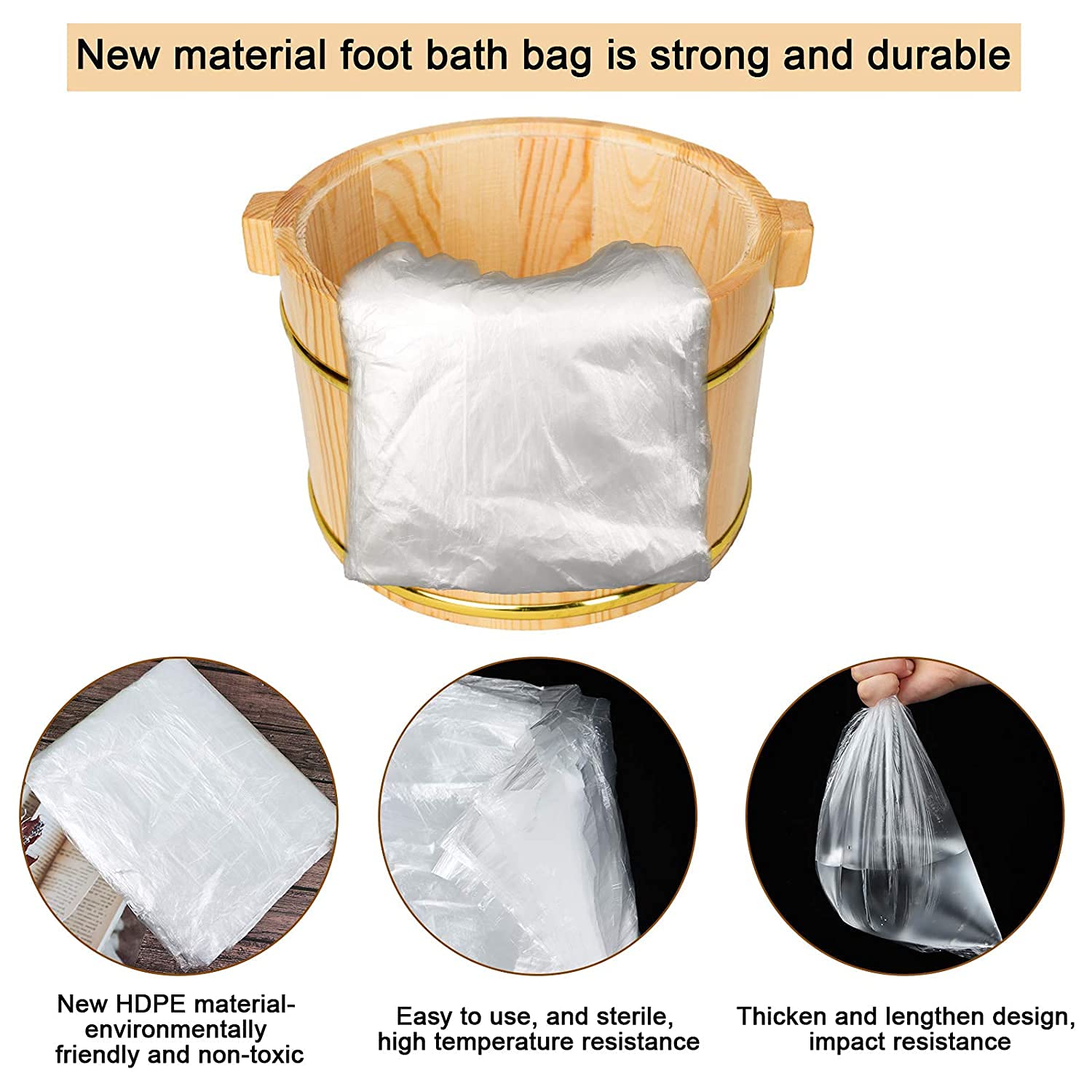 Fundas de plástico para pedicura de spa bolsas de baño protección de pediluvio 80 unidades