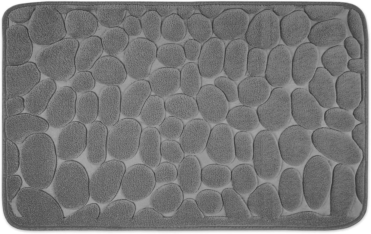 Amazon Basics-Tapis de bain en mousse à mémoire de forme Motif pierre