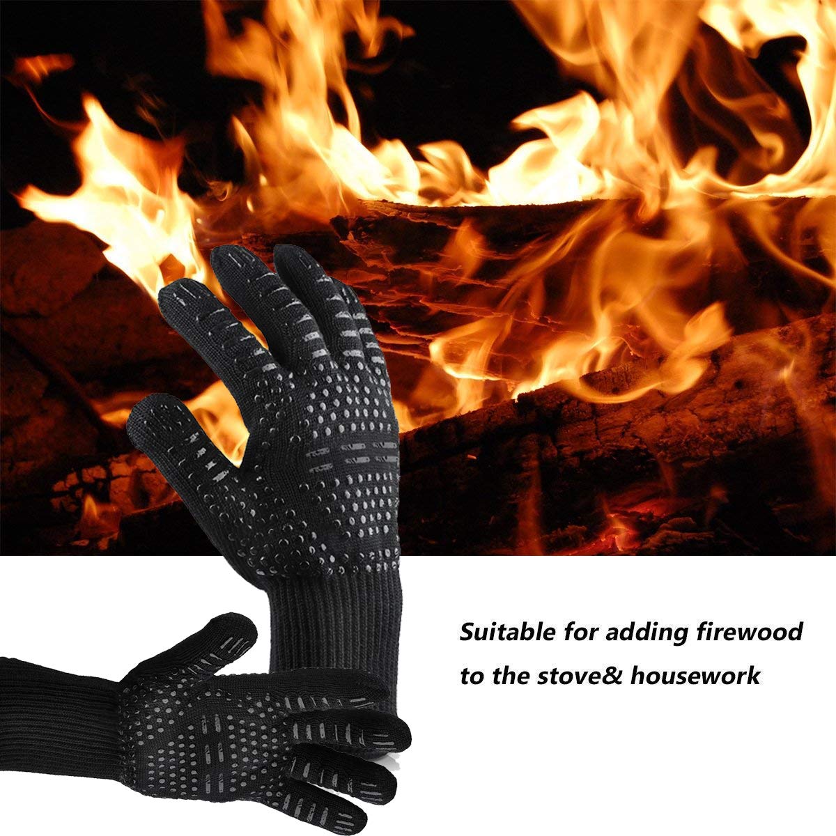 2 Gants De Cuisine Résistants Chaleur – Taille Moyenne, Antidérapants, Coton/Polyester, Pour Four Et BBQ