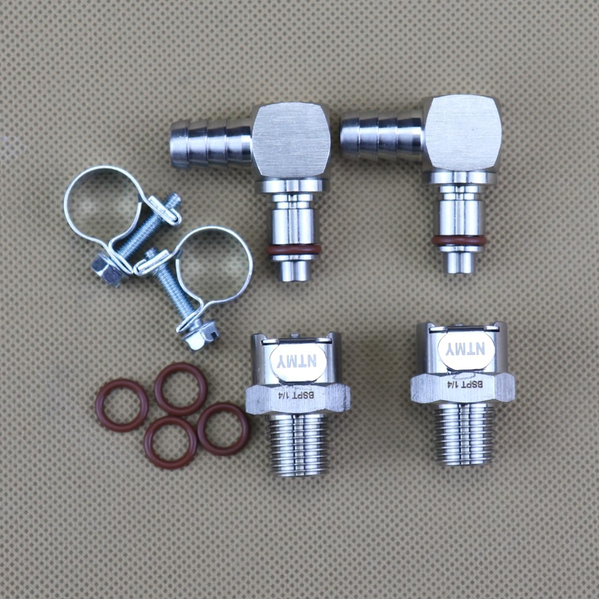 2 sets Triumph Gas Fuel Line Hose Pump Metal Quick Release Disconnect Coupling 1/4 BSPT Fits Triumph: 595 600 650 675 885 885i 1050 Speed Four Tiger Daytona Sprint TT600