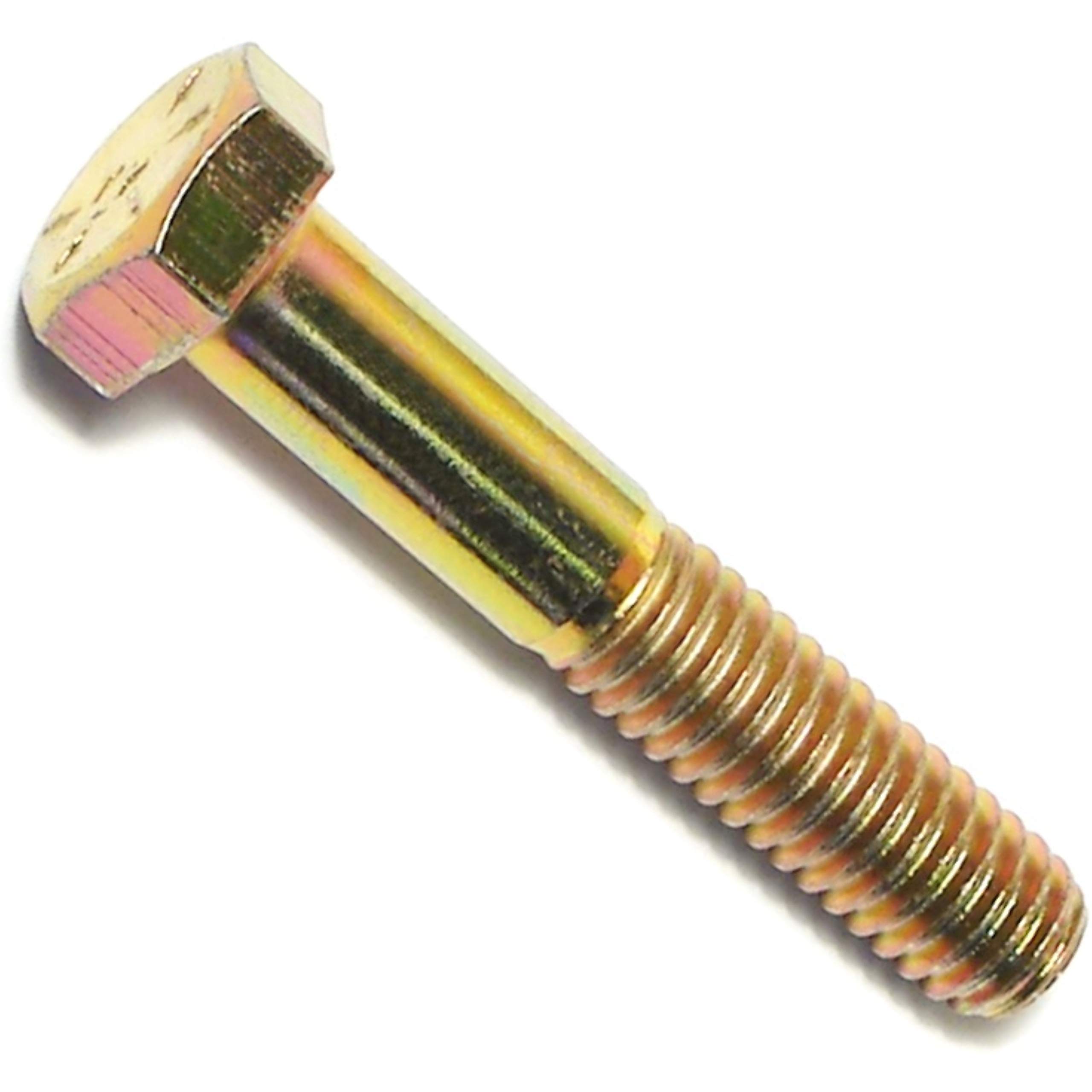 Hard-to-Find Fastener 014973251321 Grade 8 Fine Hex Cap Screws, 1/4-28 x 2-1/2, Piece-10, Yellow
