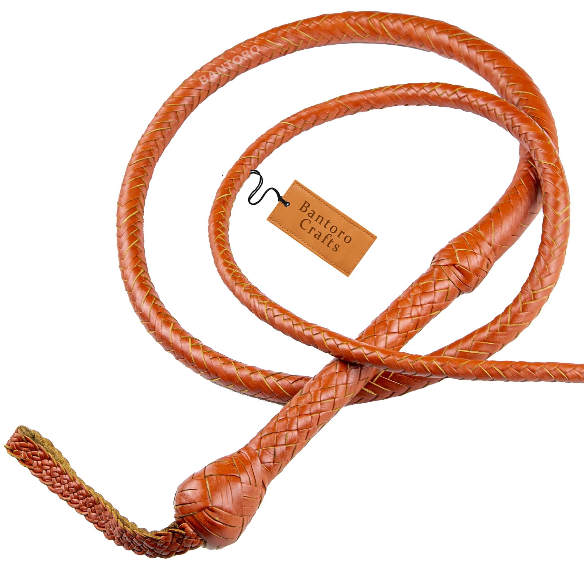 Marrone Frusta in Pelle di Canguro Bullwhip16 Trecce Fili Pelle Intrecciata Frusta Che schiocca Forte