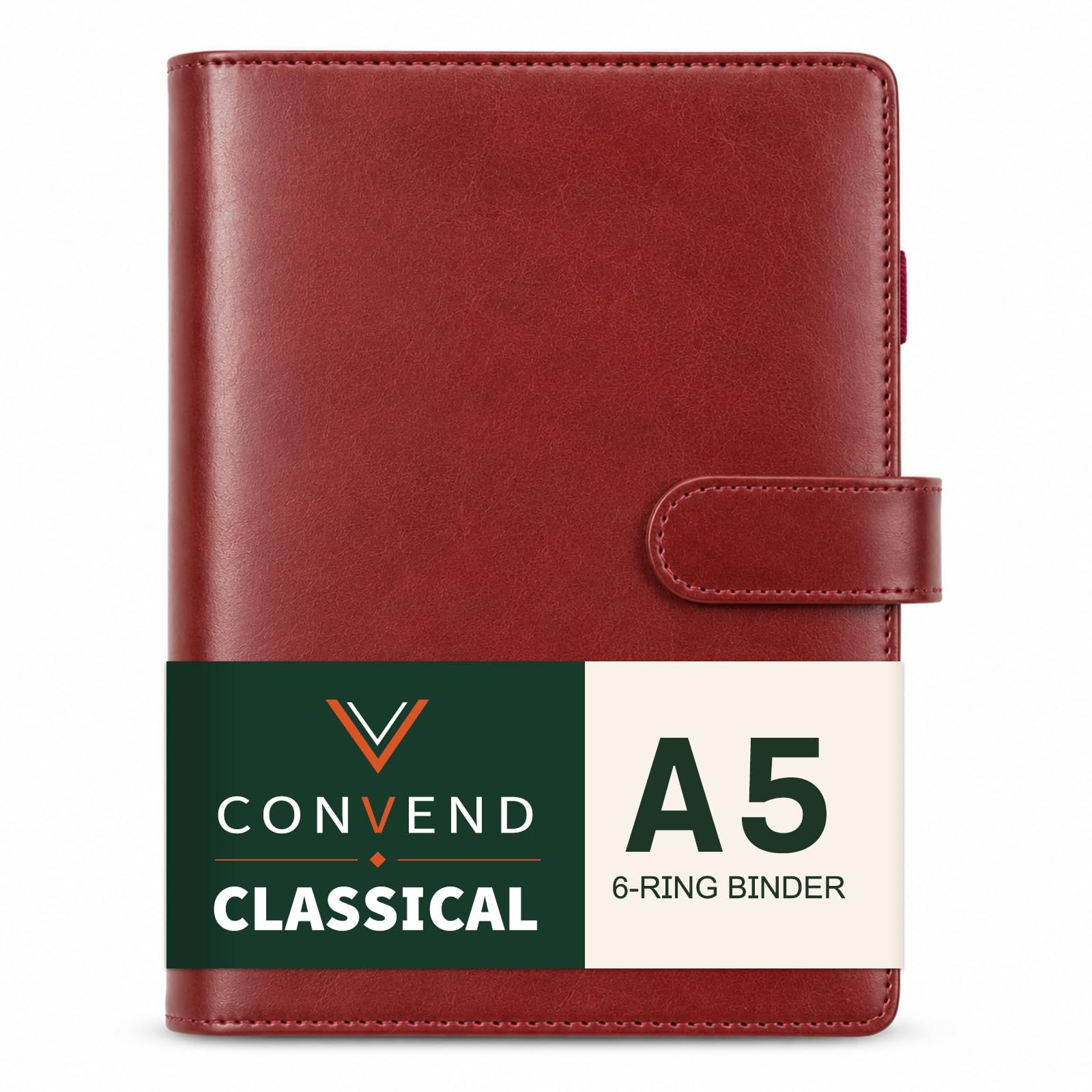 Convend Classical A5 Binder 6-Ring, Refillable Notebook Planner Organizer