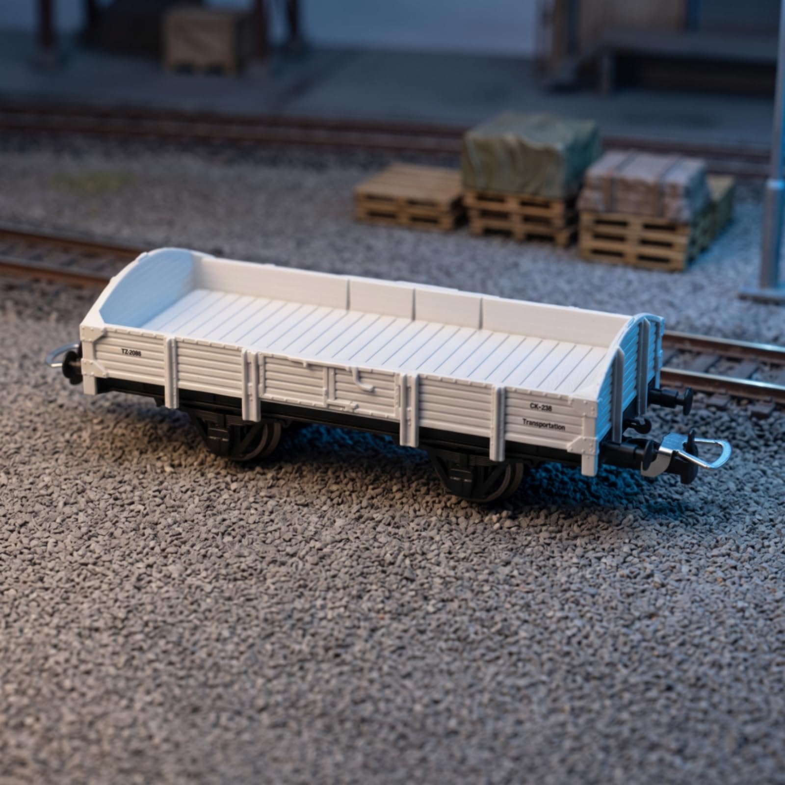 Carro Pianale HO Realistico Carro Piatto Basso Profilo Modellino Ferroviario per Modellisti, Collezionisti