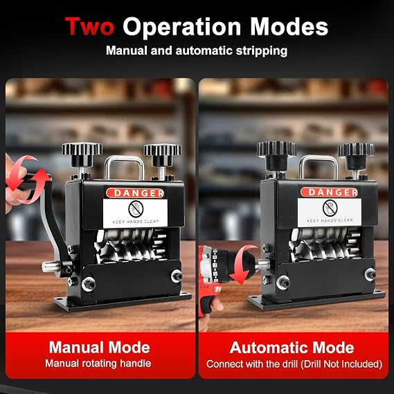 Wire Stripper Machine, Manual Cable Stripper Machine with Half-Wrapped Baffle & Top Handle, 0.5-17mm Copper Cable Stripping Tool, Can Strip Twisted Pair Network Cable, Electric Wire Stripper Tool
