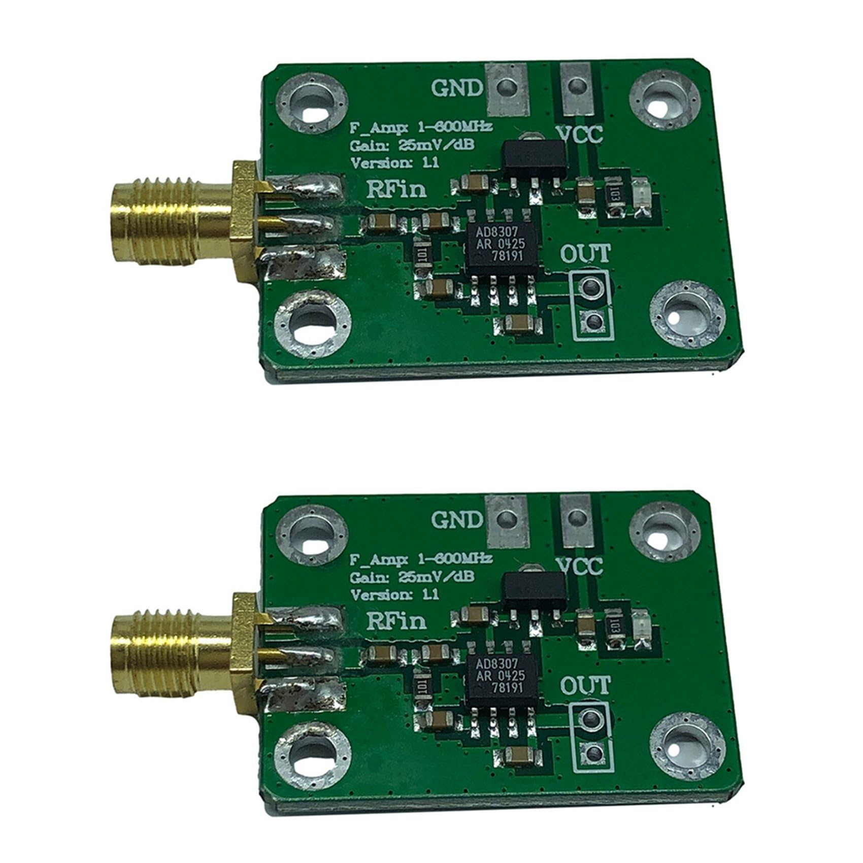 2 x AD8307 RF Leistungsmesser Logarithmischer Detektor Leistungserkennung 1-600 MHz RF Detektor Leistungsmesser