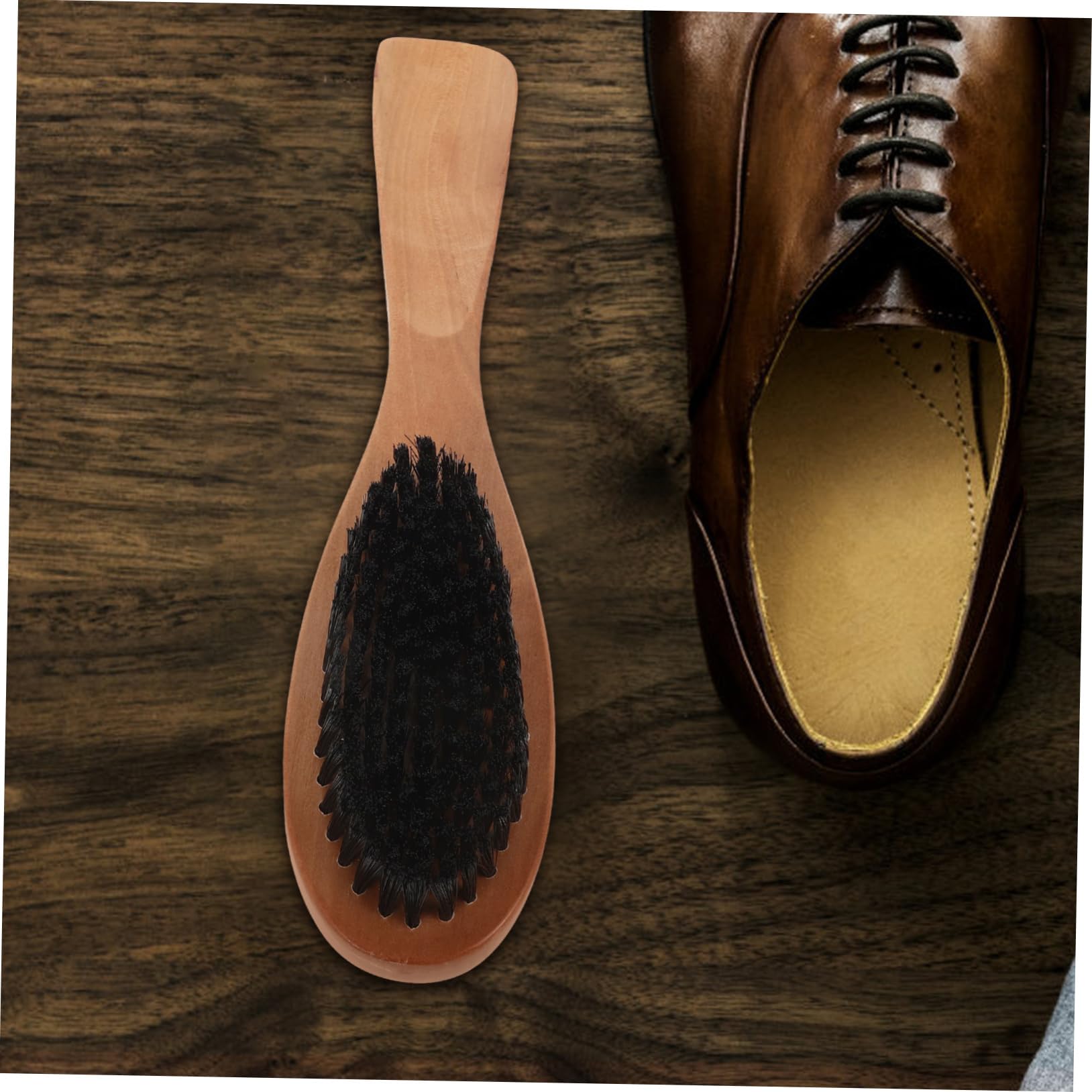 4piezas Cepillo De Limpieza De Zapatos De Madera Herramienta Dual para Pulir y Eliminar Polvo Cepillo De Cerda para Sintético para Zapatos Botas y Muebles