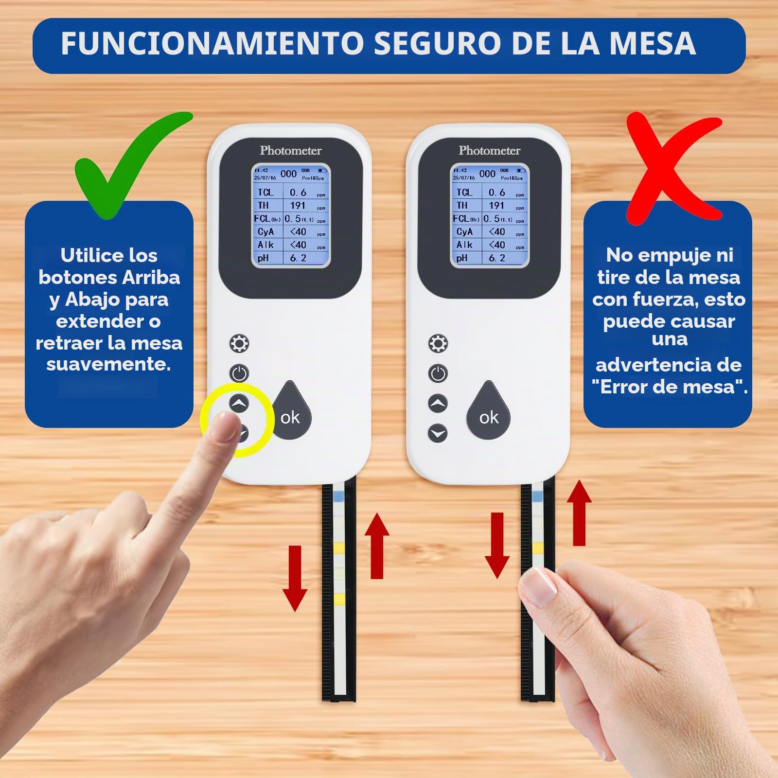 Kit Digital 7 en 1 para Análisis del Agua de Piscinas Medidor de pH, Cloro, Bromo, Dureza y Alcalinidad, Registro de Datos, Puerto USB con Analizador de Agua y Tiras Reactivas para Piscinas y Spas