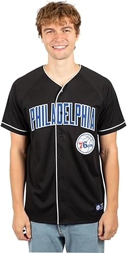 Miniatura 2 de Ultra Game NBA Men's Mesh Button Down Baseball Jersey Tee Shirt