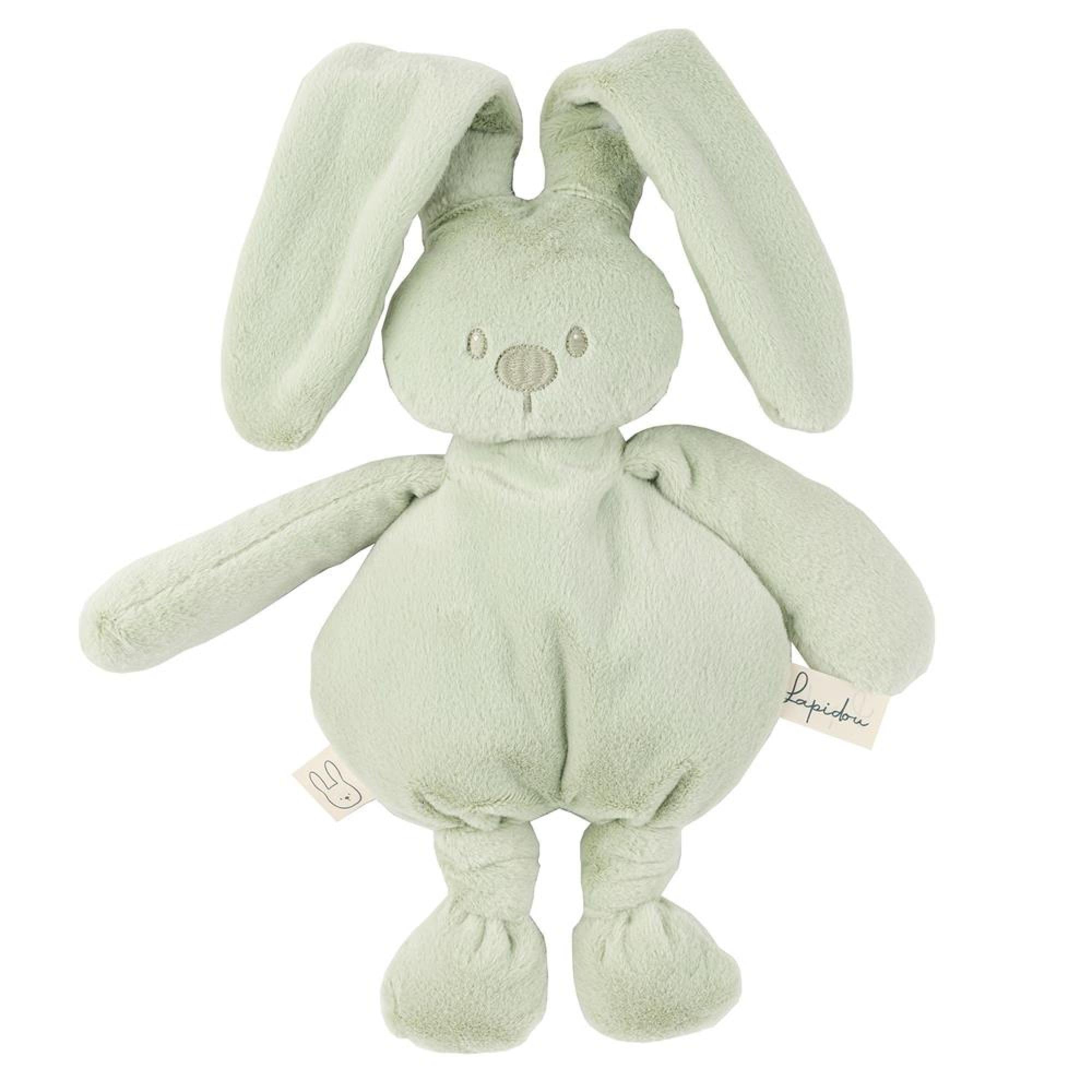 Nattou Lapidou Plush Plush Toy 30 cm - Plush Rabbit - Baby Gift - Maternity Gift - Linden Green