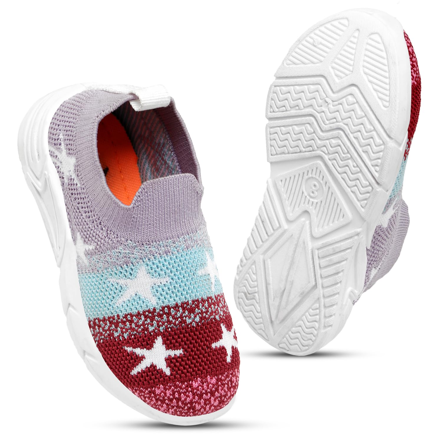 TOMSY CHOICE Onion PVC Sole Knitted Upper Shoes for Boys and Girls Size - 9C, Onion 2