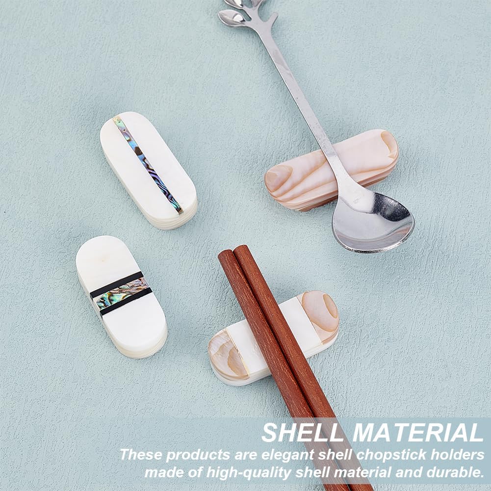 PLIGREAT 4 Pcs Chopstick Stand Seashell Chopstick Holders Pillow Shape Chopstick Rest for Dinner Spoon Fork Chopstick Stand Kitchen Table Decoration